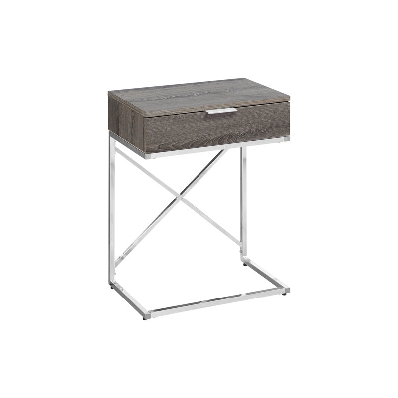 Table de bout Table de chevet 1 pièce taupe l 12,8 po x P 18,2 po x H 23,5 po