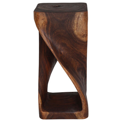 End Table Originall Twist 14 In Sq X 30 In H Mocha