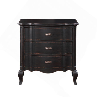 Table de chevet au fini noir antique