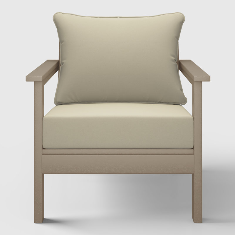 Chaise profonde avec coussins (ensemble de 2), Beige, Marron clair