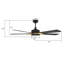 Ventilateur de plafond intelligent de 52 pouces avec télécommande Appleton, ensemble d'éclairage inclus, fonctionne avec l'assistant Google, Amazon Alexa et les raccourcis Siri.-2023744147-2023744144-2023744156