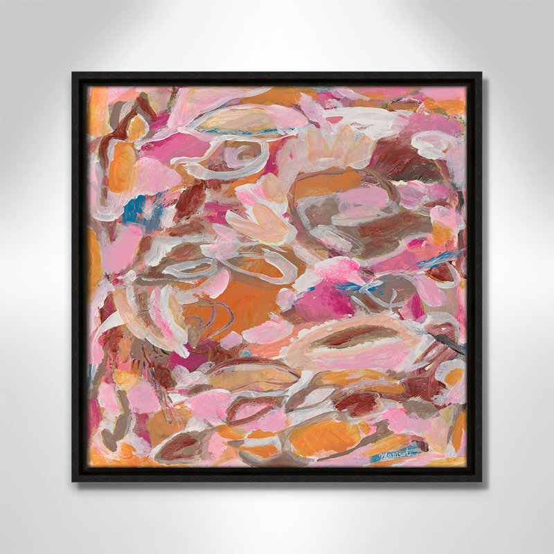 Impression romantique romantique à carreaux par Marisol Evora, Espresso, H 17,5 po x l 17,5 po