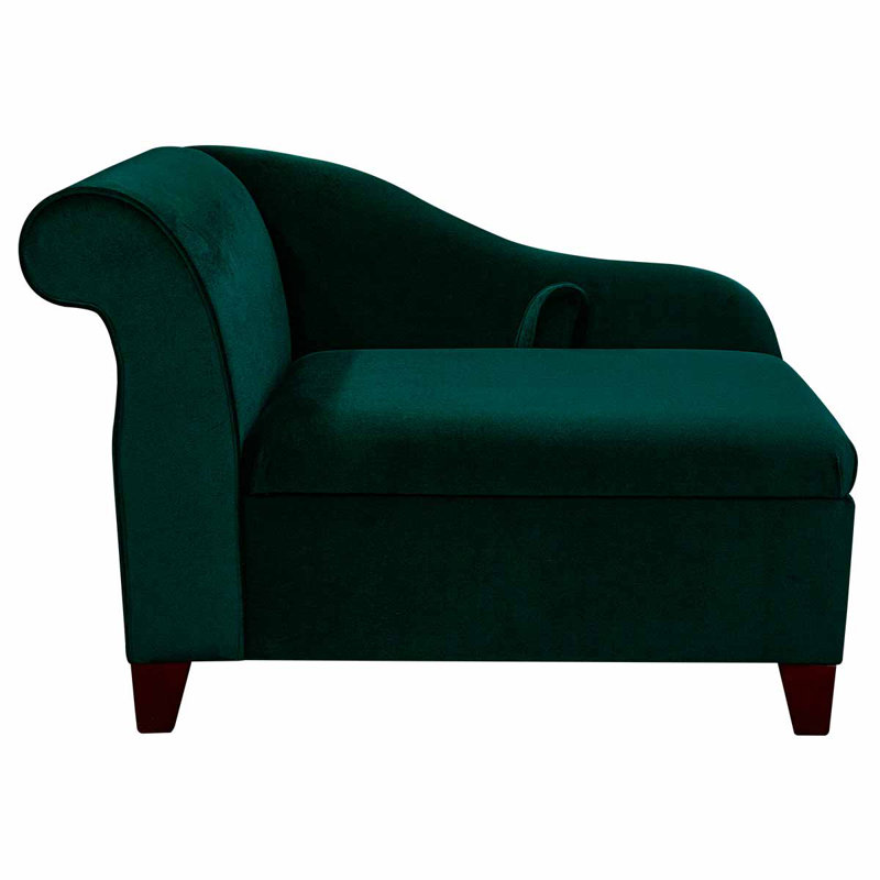Upholstered Chaise Lounge, Mahogany