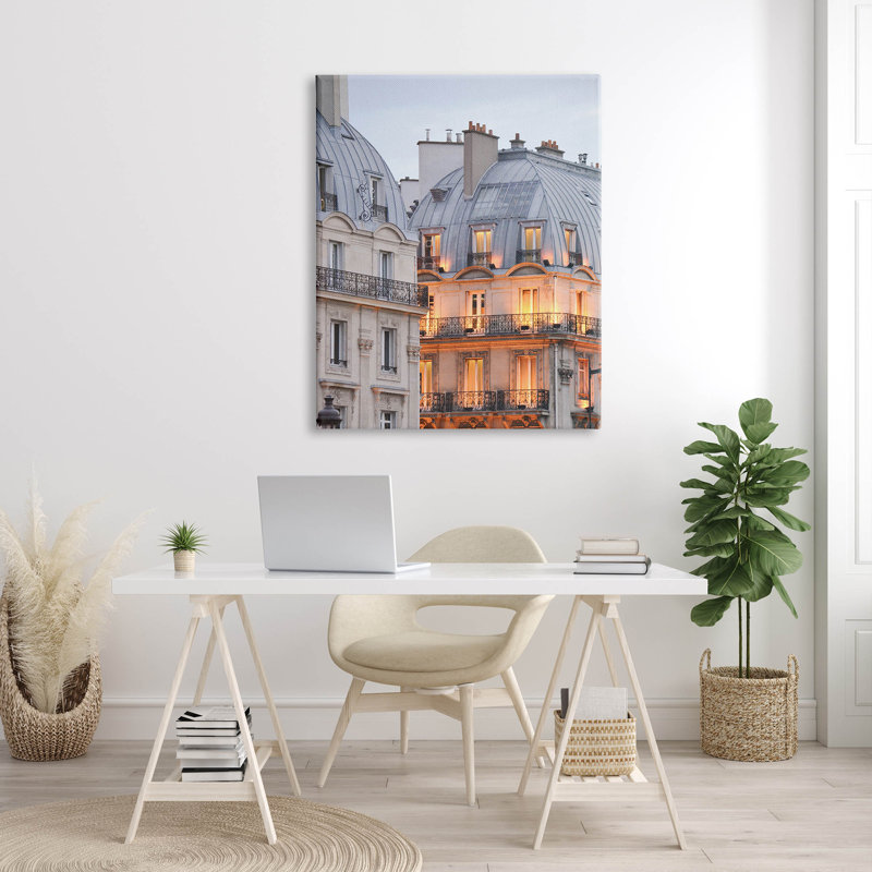Art européen sur toile, paysage urbain européen par Carina Okula, H 48 po x l 36 po x P 1,5 po