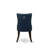 Denison Parson Dining Chairs - Button Tufted Nailhead Navy Blue Polyester Fabric Upholstered Chairs, Set of 2, Mahogany-210702672