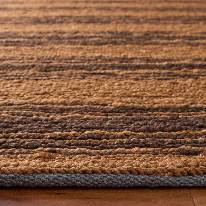 Ralph Lauren Cliff Stripe Jute, Cotton Striped Rug, Rectangle 5' x 8'