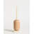 2 Pieces Natural Rattan Weaving Ceramic Vase With Glass Tube And Travertine Stand