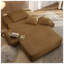 Chaise longue luxueuse en velours côtelé moelleux avec 3 coussins et coussin de printemps-162070090