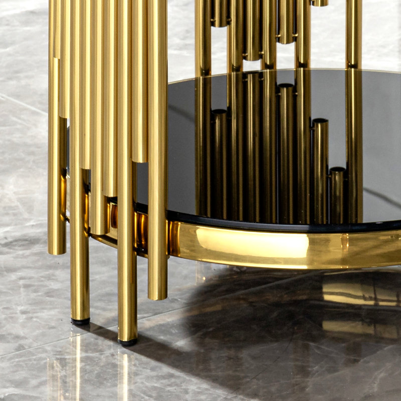 Table d'appoint en verre trempé double couche