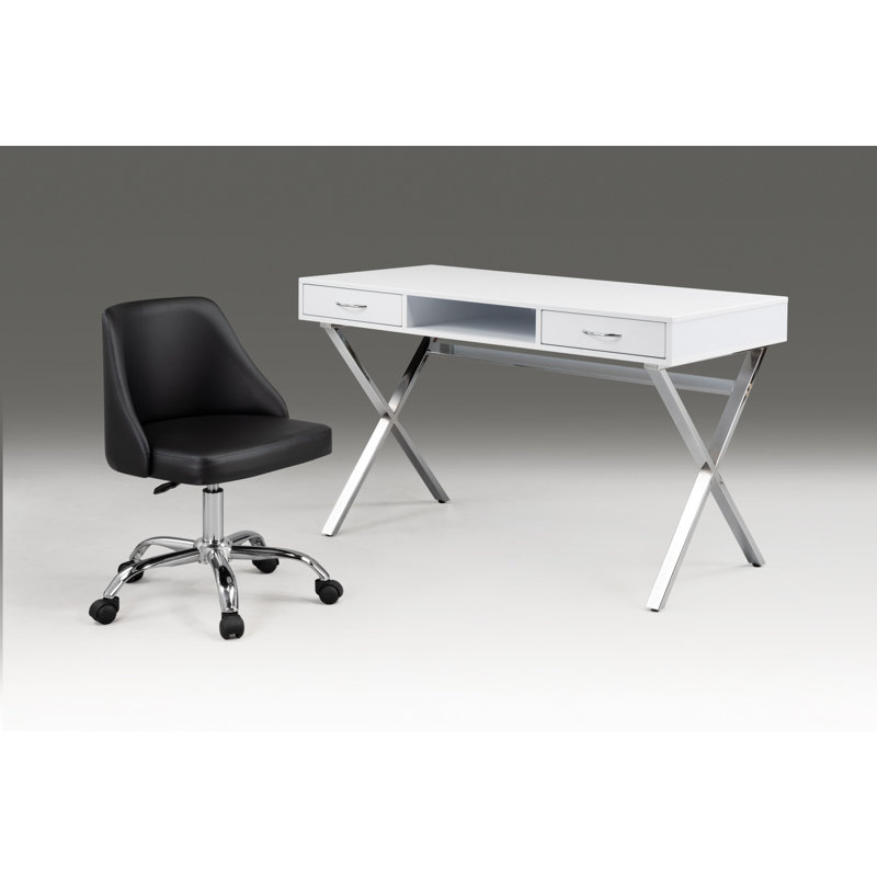 Lynly Task Chair, Black, Chrome