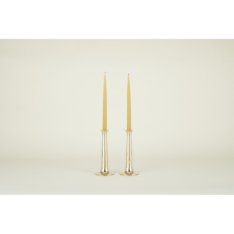 Candlestick, Brass, 9" H x 4" W x 4" D