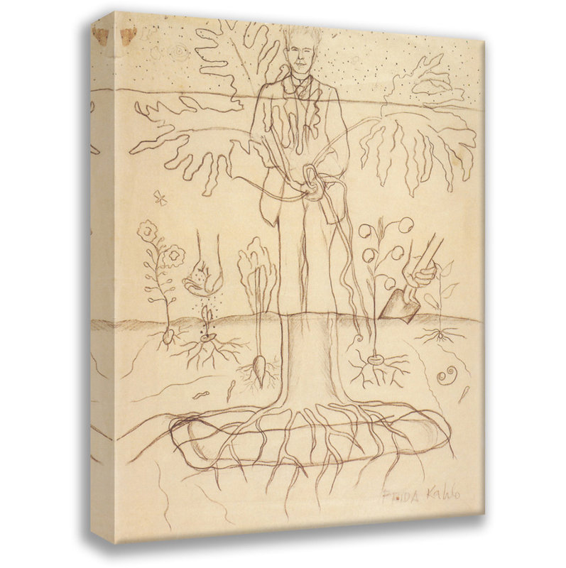 Étude pour portrait si Luther Burbank par Frida Kahlo, toile tendue avec châssis, H 24 po x l 17 po