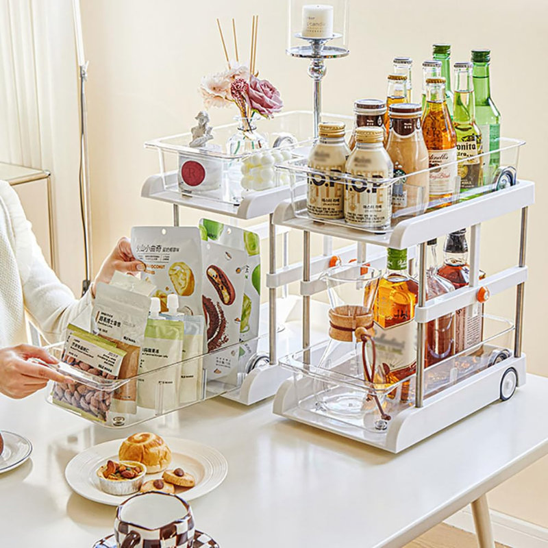 Organisateur sous l'évier, organisateur d'armoire de salle de bain avec panier coulissant, organisateurs sous l'évier et rangement pour la salle de bain