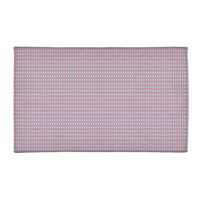 Tapis rose/bleu zone fait main géométrique