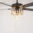 52-inch Traditional Crystal Ceiling Fan With Pull-Chain Control.