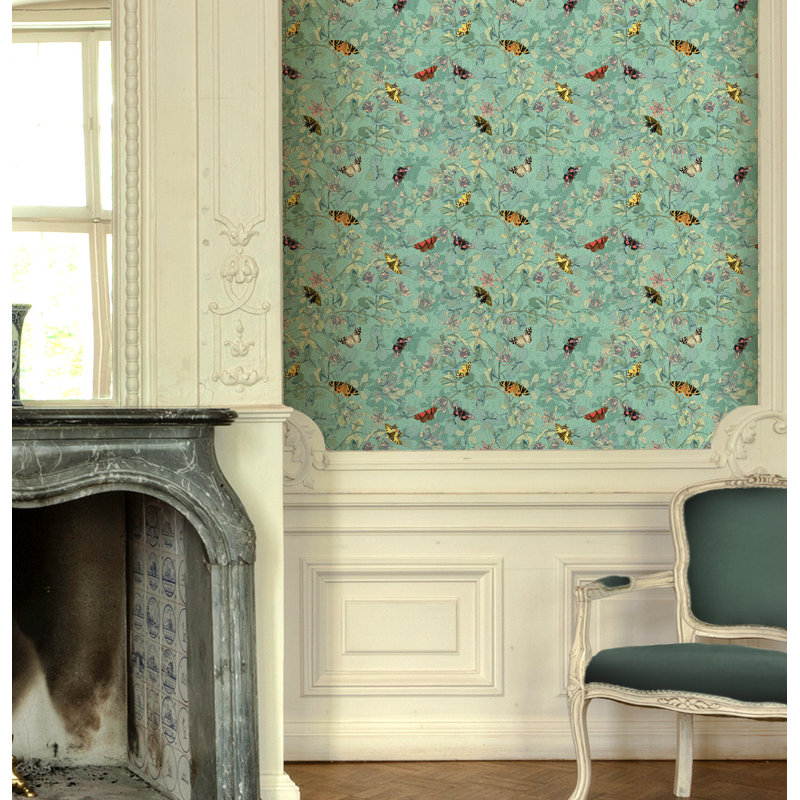 Yuki Osada Floral Wallpaper Double Roll, Teal