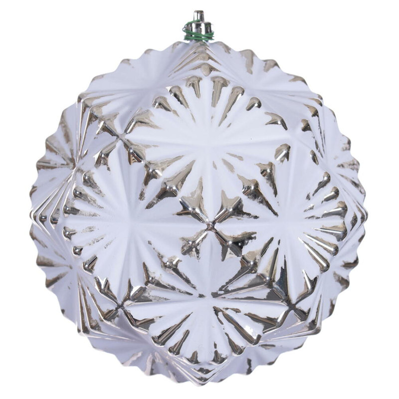 Ensemble d'ornement Etch Prism White Brush., H 6 po x l 6 po x P 6 po, Champagne