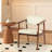 Hisaw Faux Leather/Fabric Upholstered Armchair Classic Dining chair with Armrest-1841563610-1843754902