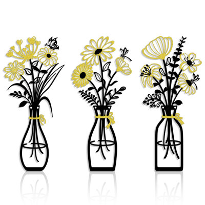 Ensemble de 3 vases en métal minimalistes