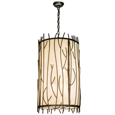 Luminaire suspendu cylindrique 10 lumières Rama