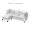 Canapé modulaire 96,5 po pour salon, canapé rembourré en tissu de chenille doux, canapé 3 places avec repose-pieds beige-1547578780