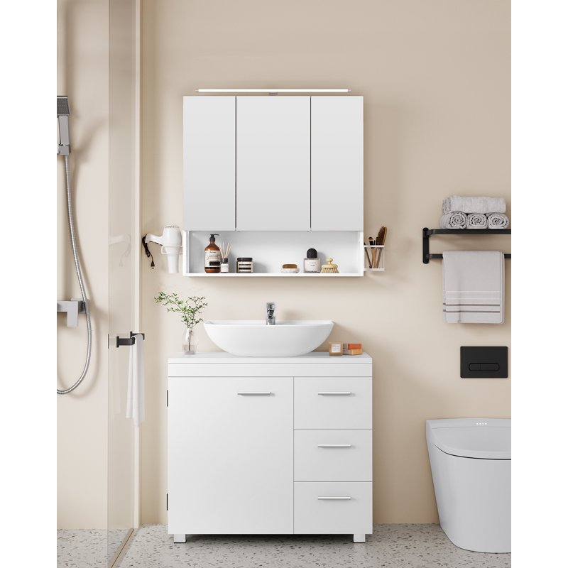 70mm Single Bathroom Vanity with Basin, White