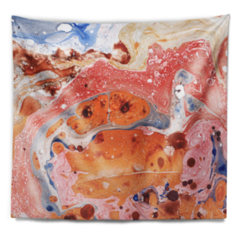 Rose tapisserie fusion abstraite, H 32 po x l 39 po