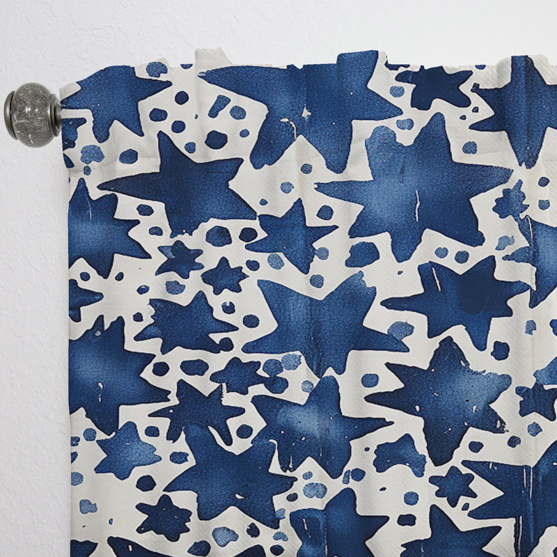 Evelia Starry Night Skies - Rideau en velours moderne - obscurcissant - 1 panneau, L 52 po x L 120 po