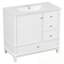 Meuble-lavabo de salle de bain avec lavabo, 3 tiroirs et tablettes de porte-1362998887