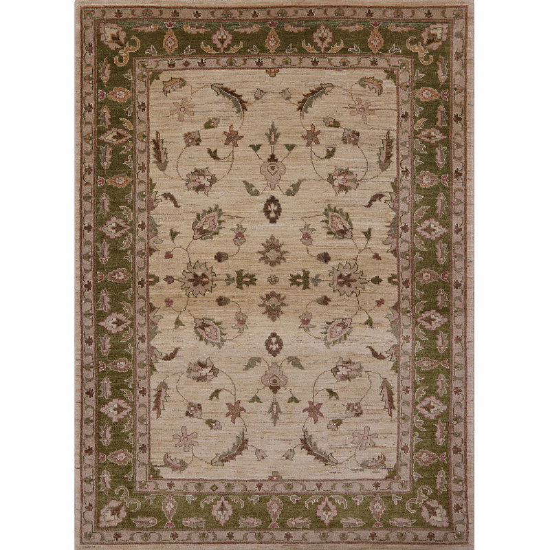 Tapis oriental beige / vert Farrow, Rectangle 2 pi x 3 pi