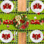 Chemin de table lin lin vert Merry Christmas-117445565