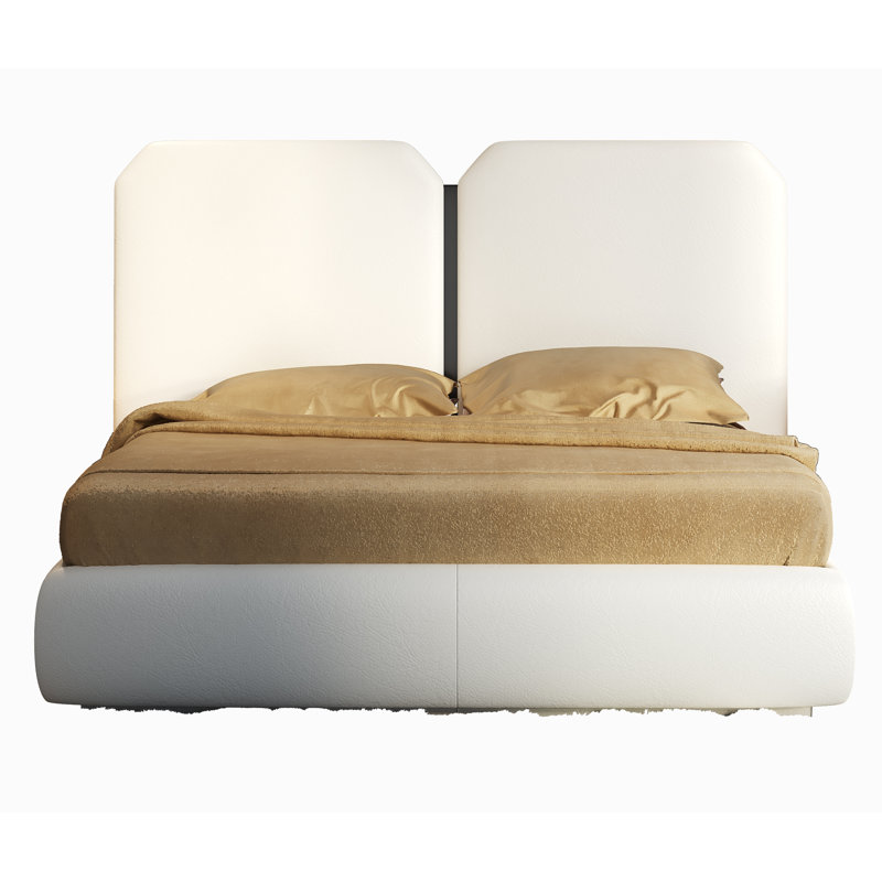 Vegan Leather Panel Bed, King