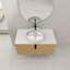 Meuble-lavabo 36 po avec lavabo d'art en céramique et dalle de pierre artificielle, porte à fermeture en douceur