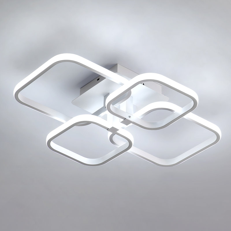 Hessville 4-Light  58cm LED Flush Mount Ceiling Light, White, 6000K