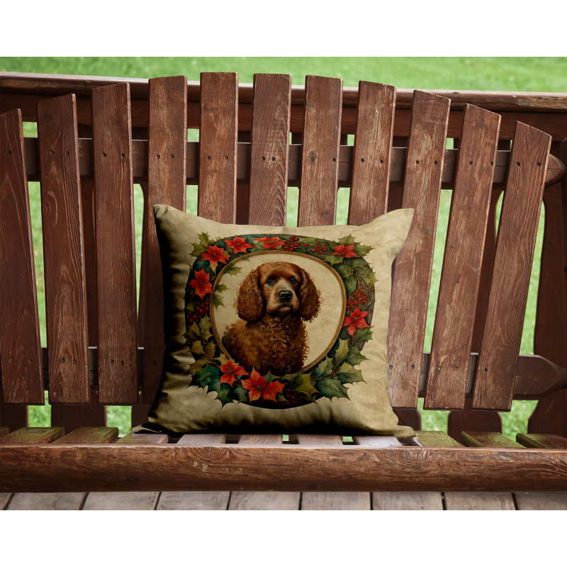 Coussin décoratif intérieur / extérieur en polyester Christmas, 14 po x 14 po, Carré