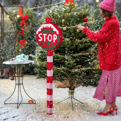 52'' Lighted Road Sign Outdoor Christmas Decoration