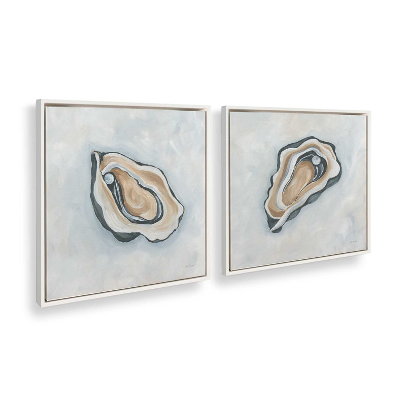 Shuck Yeah, ensemble de 2 impressions, 16 po x 16 po, Toile avec cadre, Blanc opaque