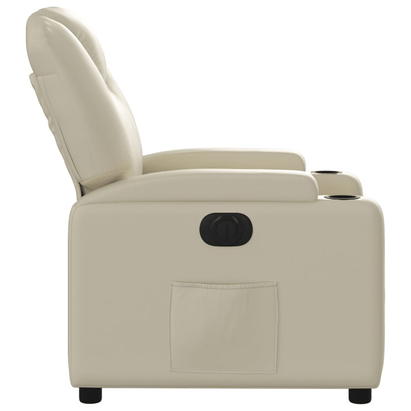 Fauteuil de massage en faux cuir, Similicuir crème
