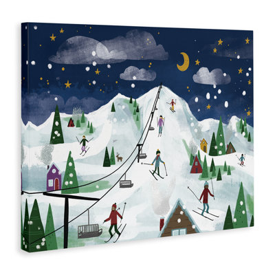 «Nighttime Ski Slopes», art mural par Loni Harris