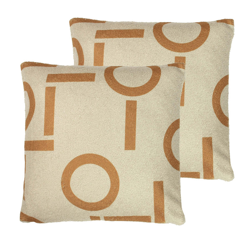Geometric Square Throw Cushion, Ginger