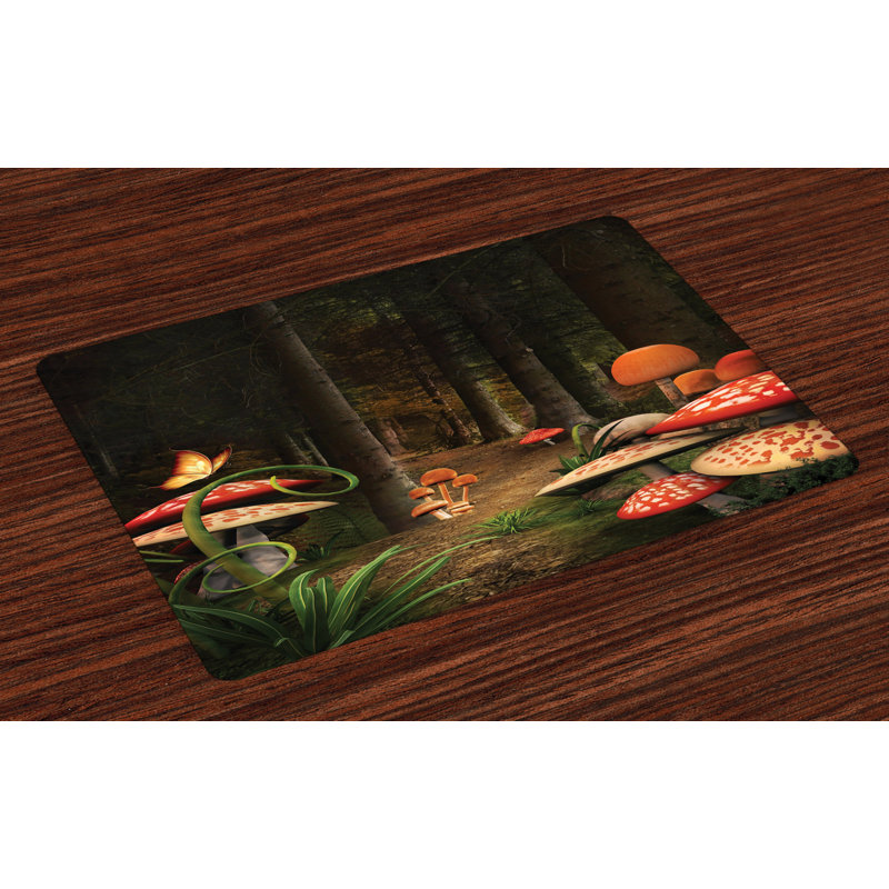 Cavallaro Mushrooms Dark Forest Placemat