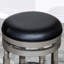 Tabouret de bar 30 po gris vieilli, siège en cuir noir, pivotant à 360 °, siège de 17 po de diamètre, repose-pieds de 12 po, fabrication en bois gris avec cuir, fauteuil rotatif. Fabrication en bois franc-862765965-856244111-856244110