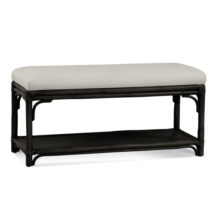 Summer Retreat Wicker Shelf Storage Bench