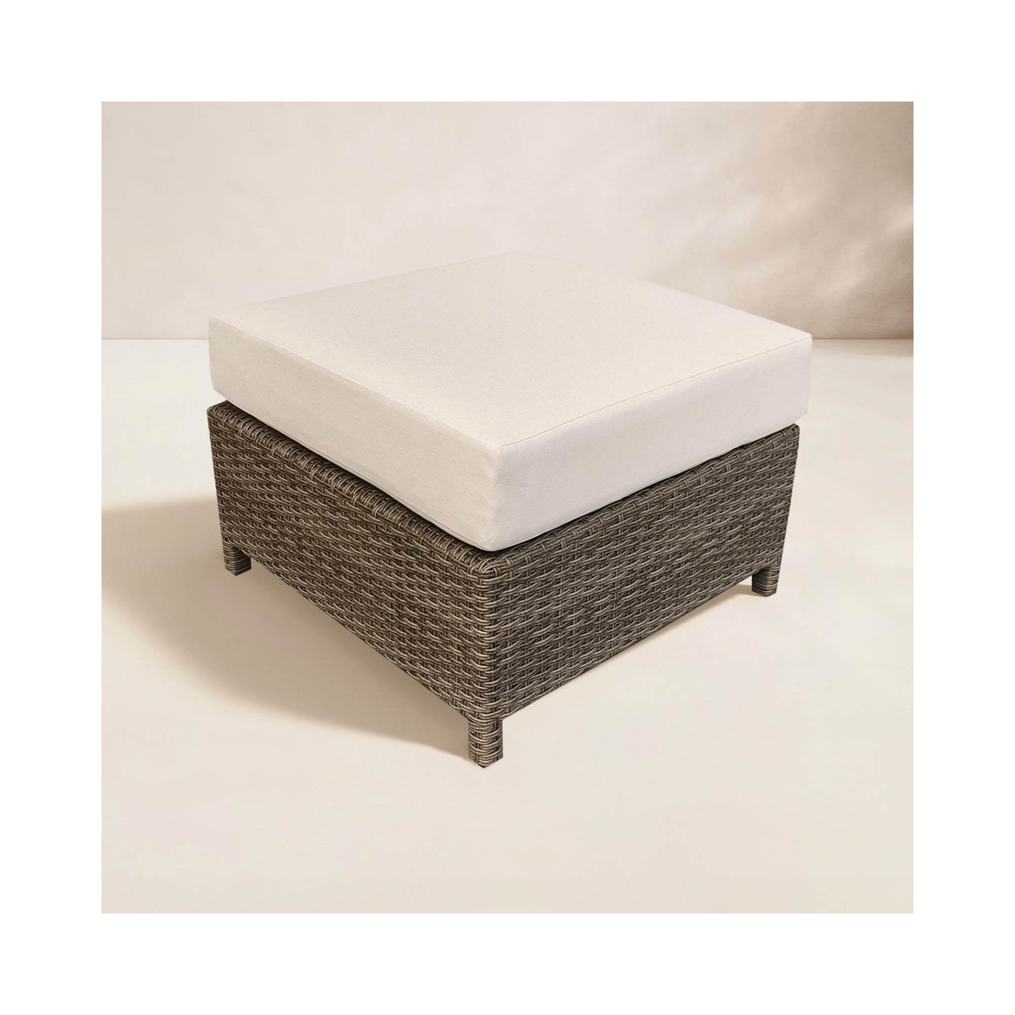 Annelise Wicker Patio Ottoman with Sunbrella Cushion