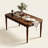 Wanlnut color Rectangular Solid Wood Scalloped Apron Dining Table-131062837