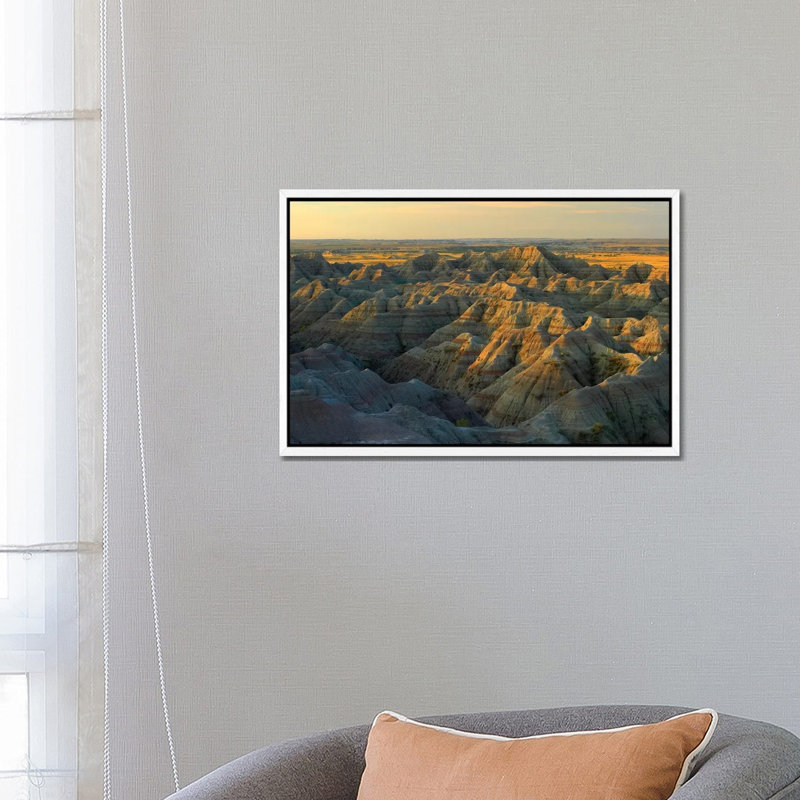 White River Overlook Showing Sandstone Striations And Erosional Features Badlands National Park SD by Tim Fitzharris - Gallery-Wrapped Canvas Giclée on Canvas