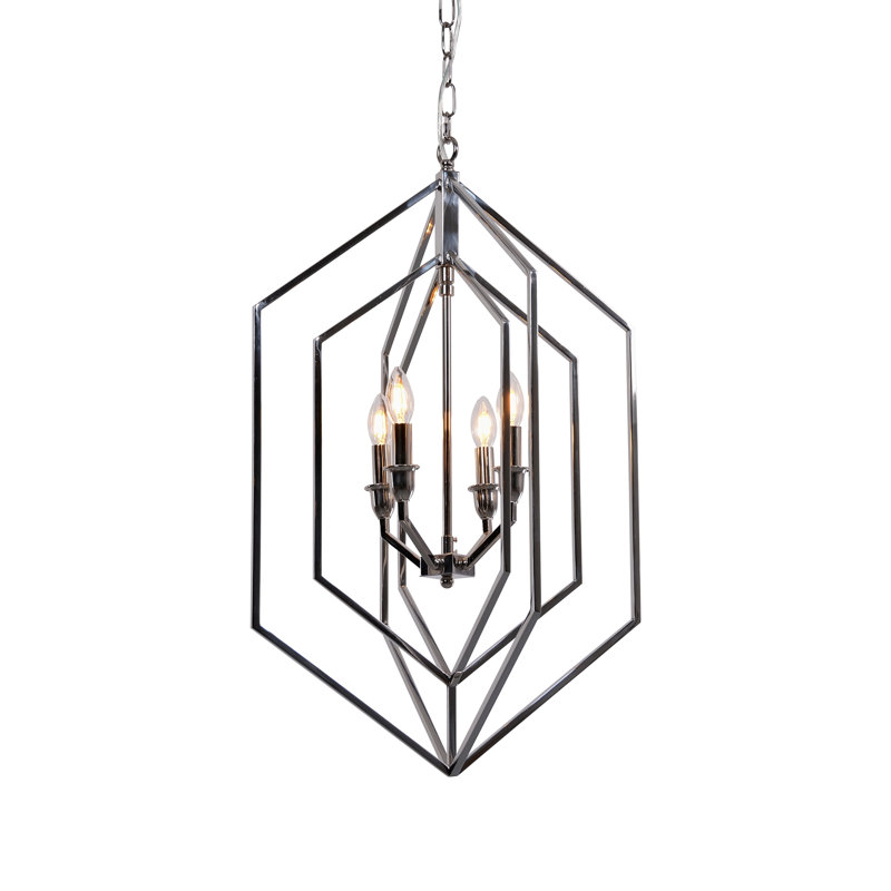 Lustre géométrique à style bougie 4 lumières Stretton