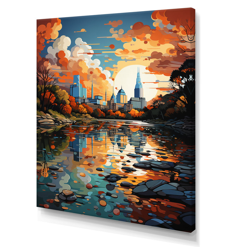 «City Austin Popart II», reproduction sur toile, H 32 po x l 16 po x P 1 po, Toile tendue
