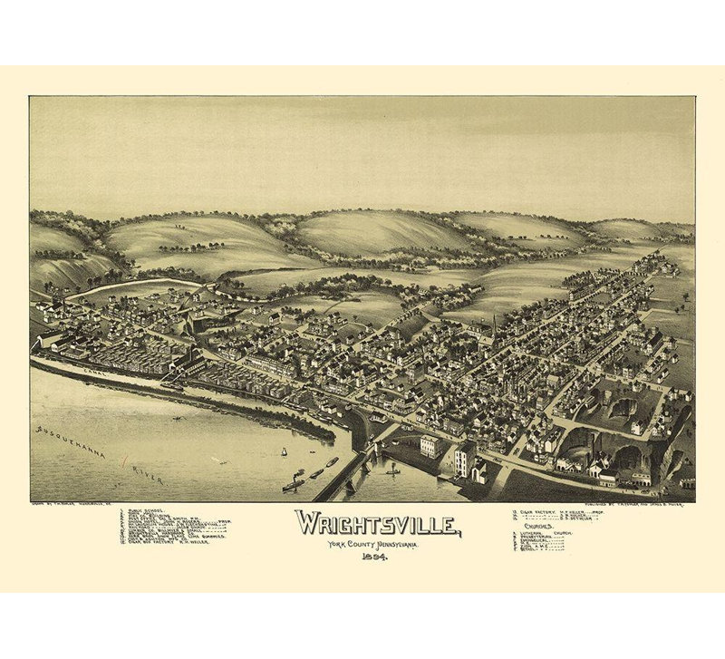 Art sur toile tendue Art Direct Gallery, Wrightsville, Pennsylvanie, Fowler, 1894, H 28 po x l 37 po