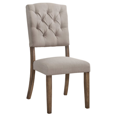 Chaise en chêne beige et gris 2 - côté transitionnel en lin